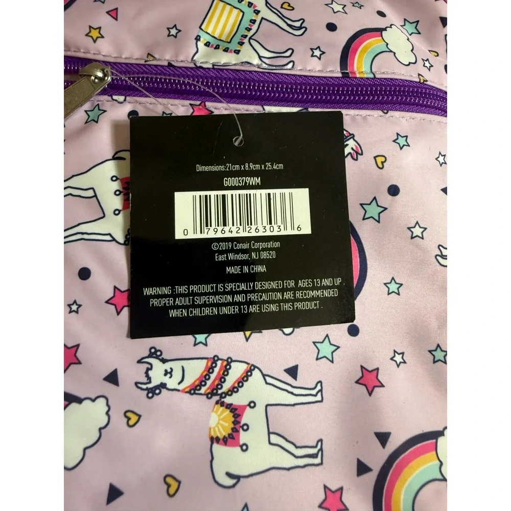 Pink Llama Rainbow Mini Backpack Small Travel‎ Bag Kids Tote